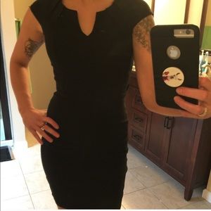Charlotte Russe Black Notch Neck Bodycon Dress